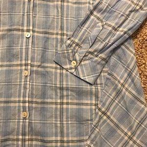 J. Jill Blue Plaid Button Down Tunic - Lightweight